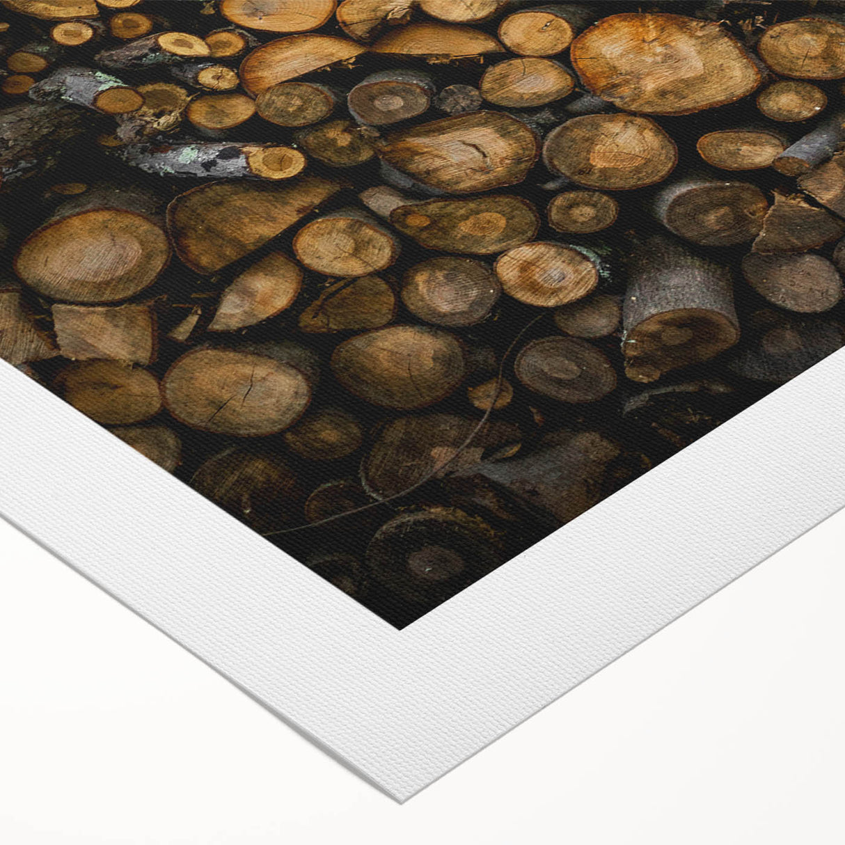 Rustic Log Wall Art – Stacked Firewood for Cozy Farmhouse Decor