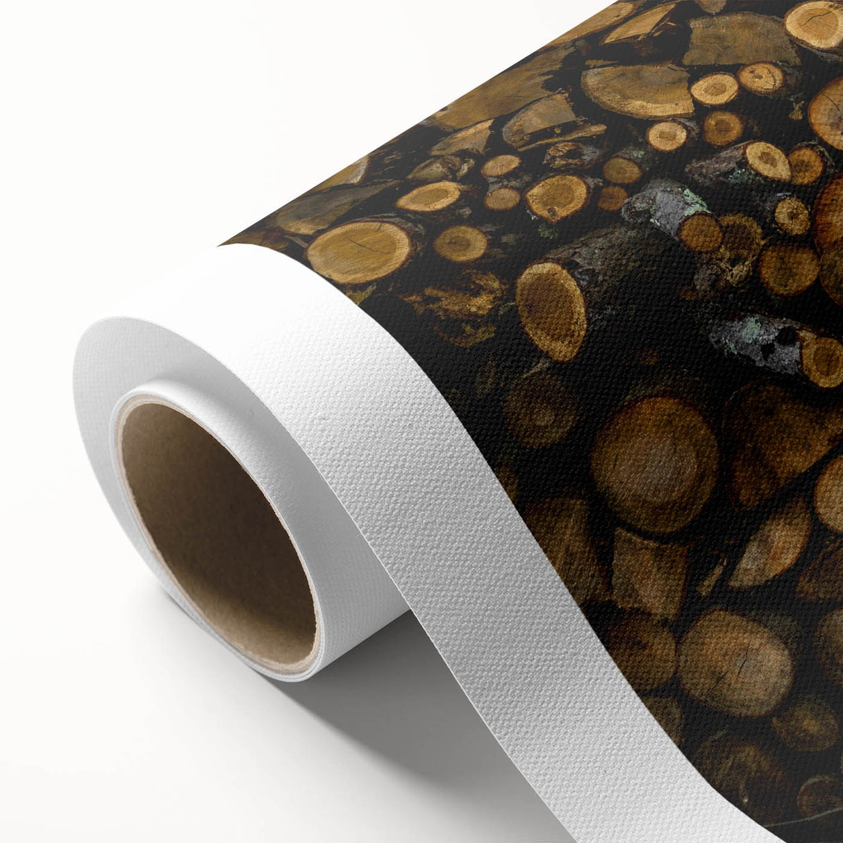 Rustic Log Wall Art – Stacked Firewood for Cozy Farmhouse Decor