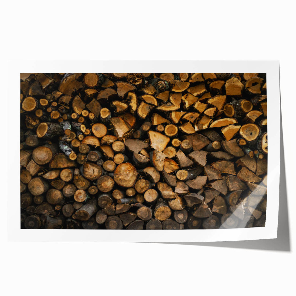 Rustic Log Wall Art – Stacked Firewood for Cozy Farmhouse Decor