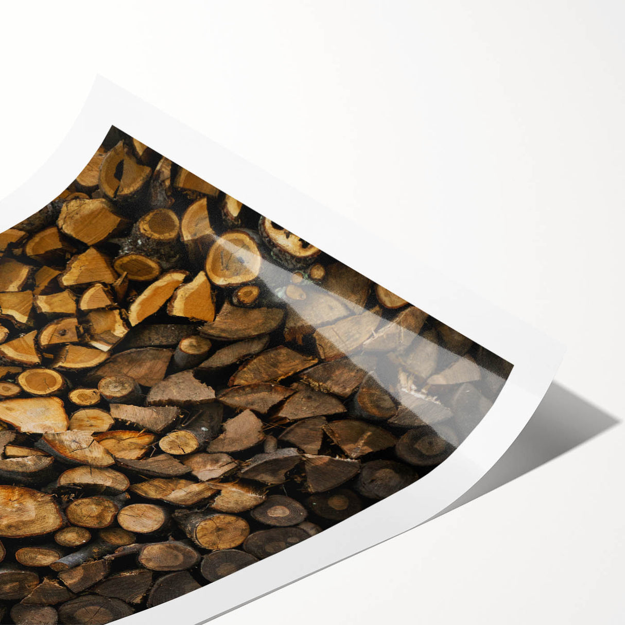 Rustic Log Wall Art – Stacked Firewood for Cozy Farmhouse Decor