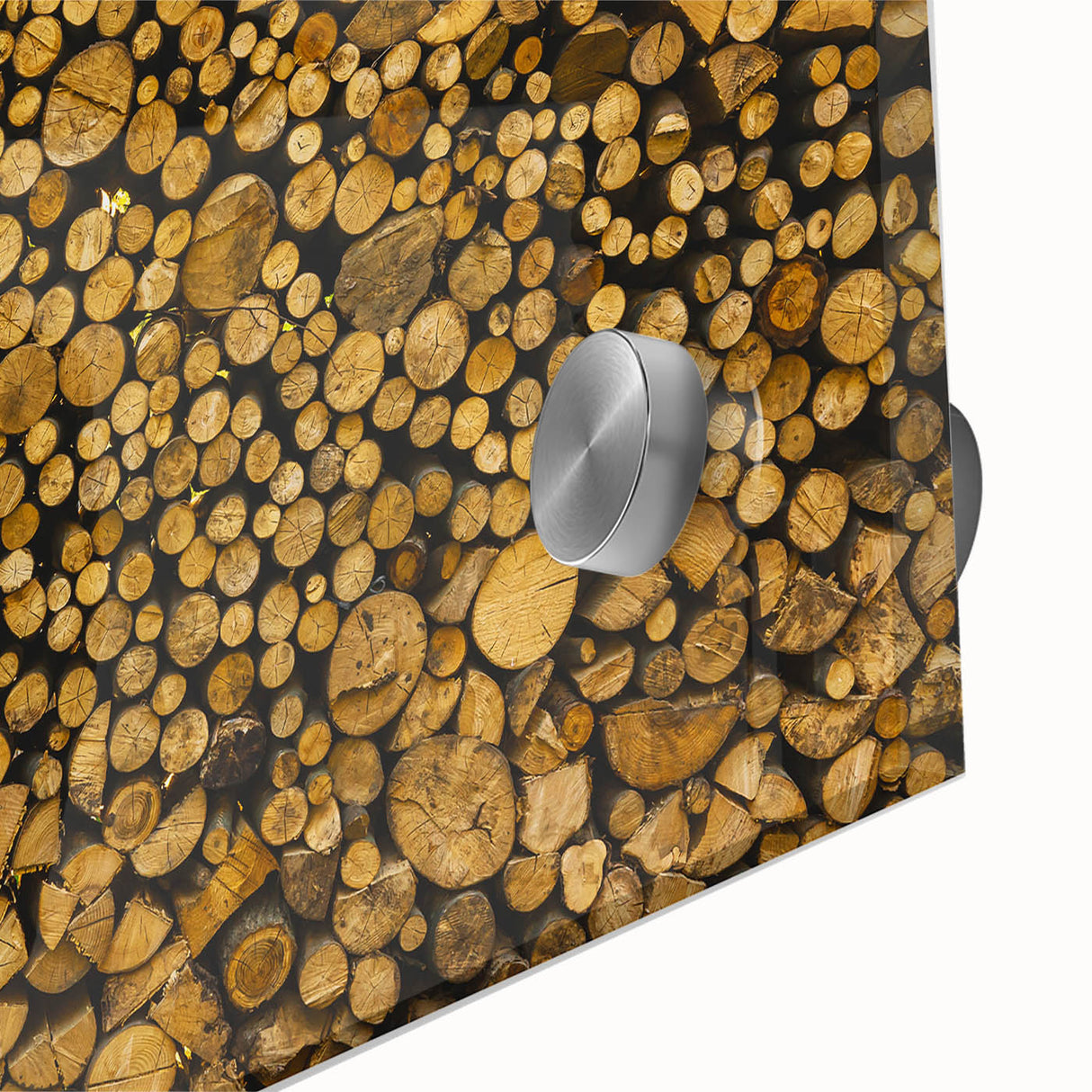 Rustic Log Pile Wall Art – Stacked Firewood for Cozy Farmhouse Decor