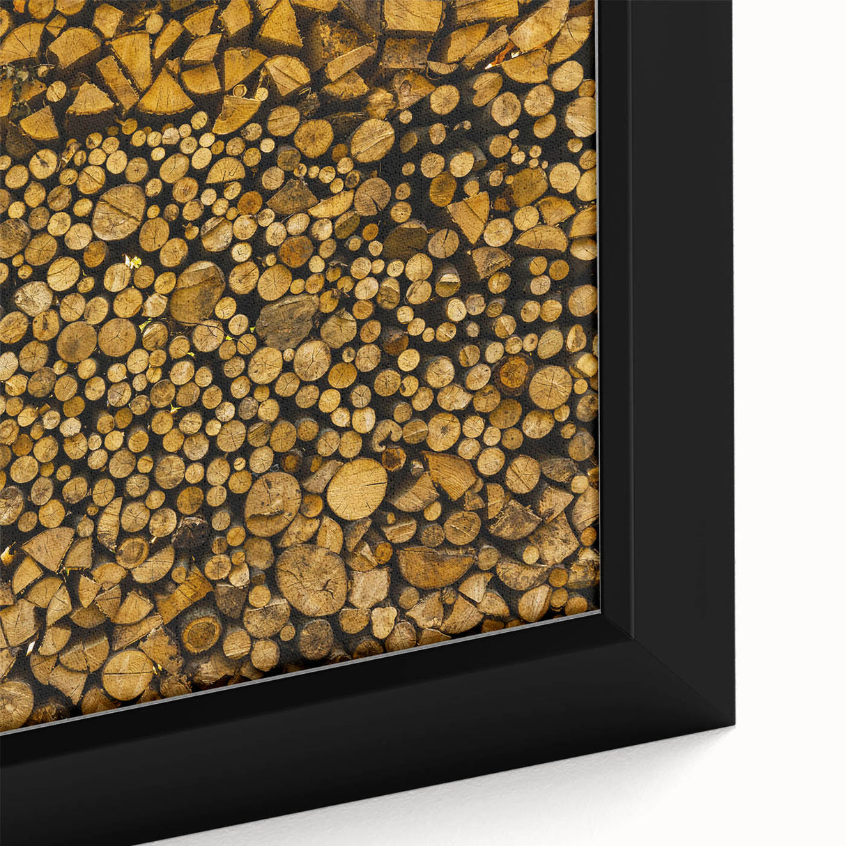 Rustic Log Pile Wall Art – Stacked Firewood for Cozy Farmhouse Decor