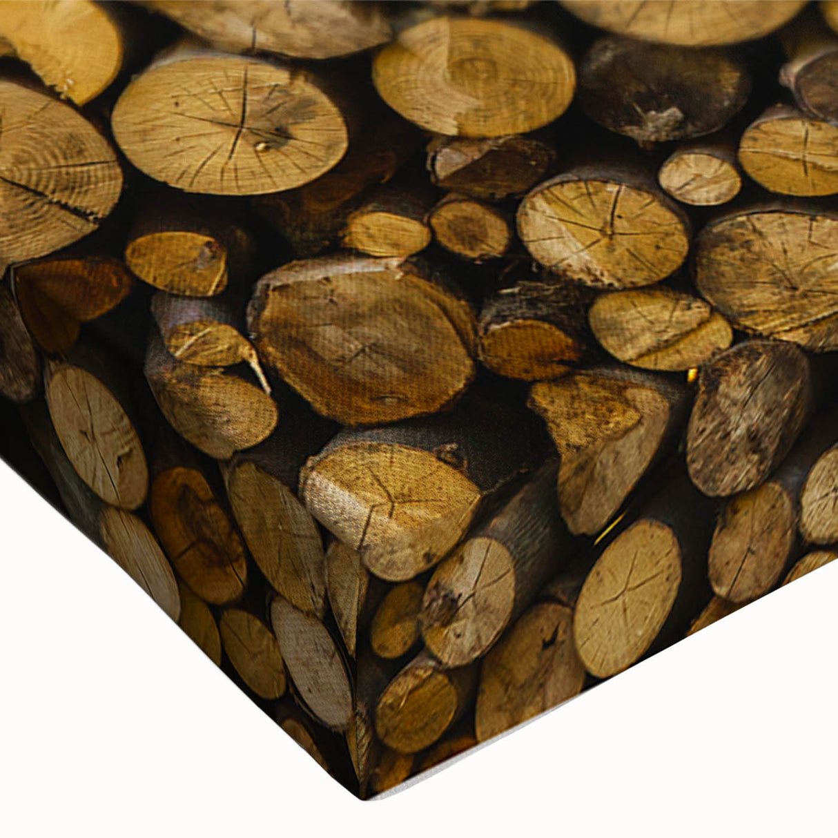 Rustic Log Pile Wall Art – Stacked Firewood for Cozy Farmhouse Decor
