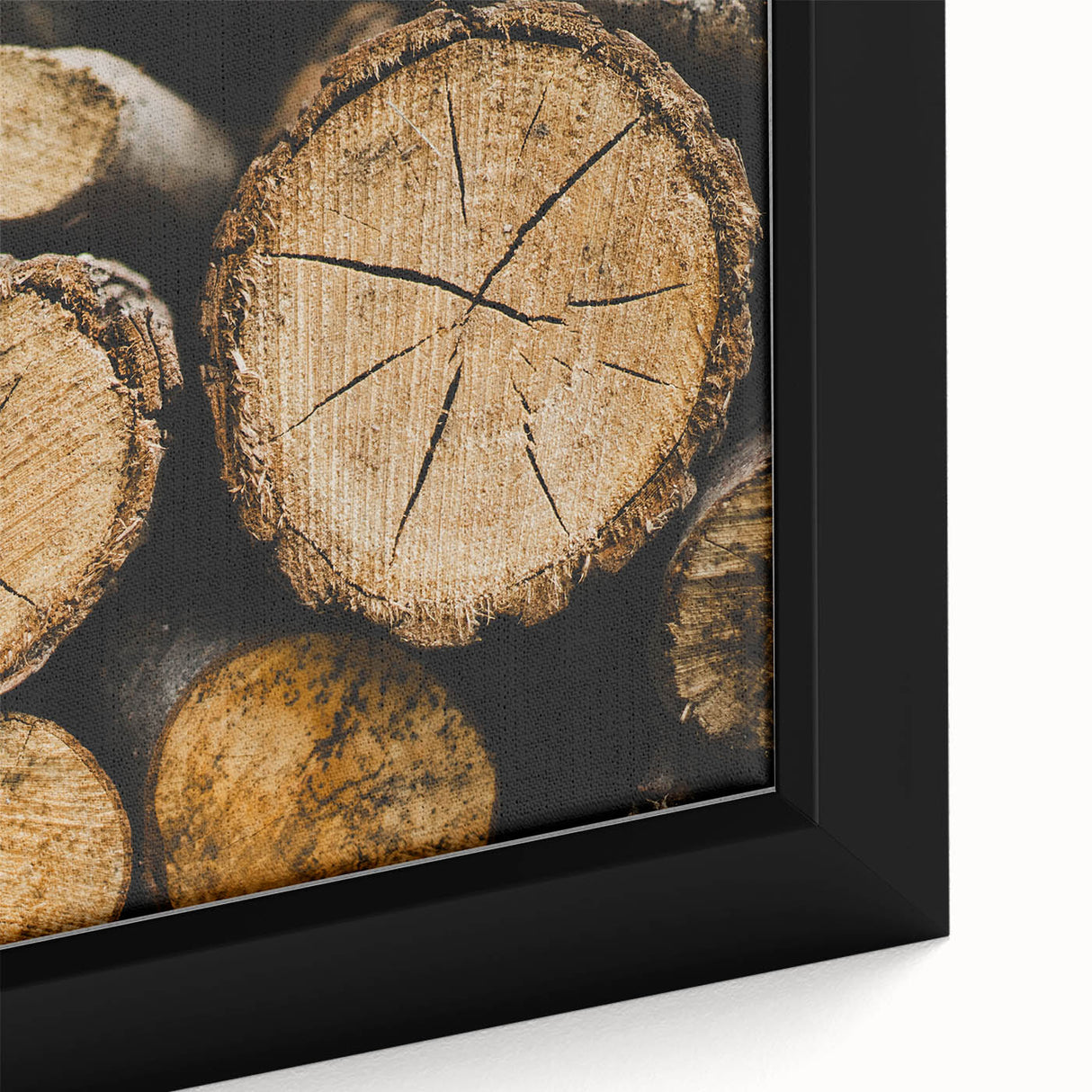 Rustic Log Close-Up Wall Art – Textured Firewood for Farmhouse Decor