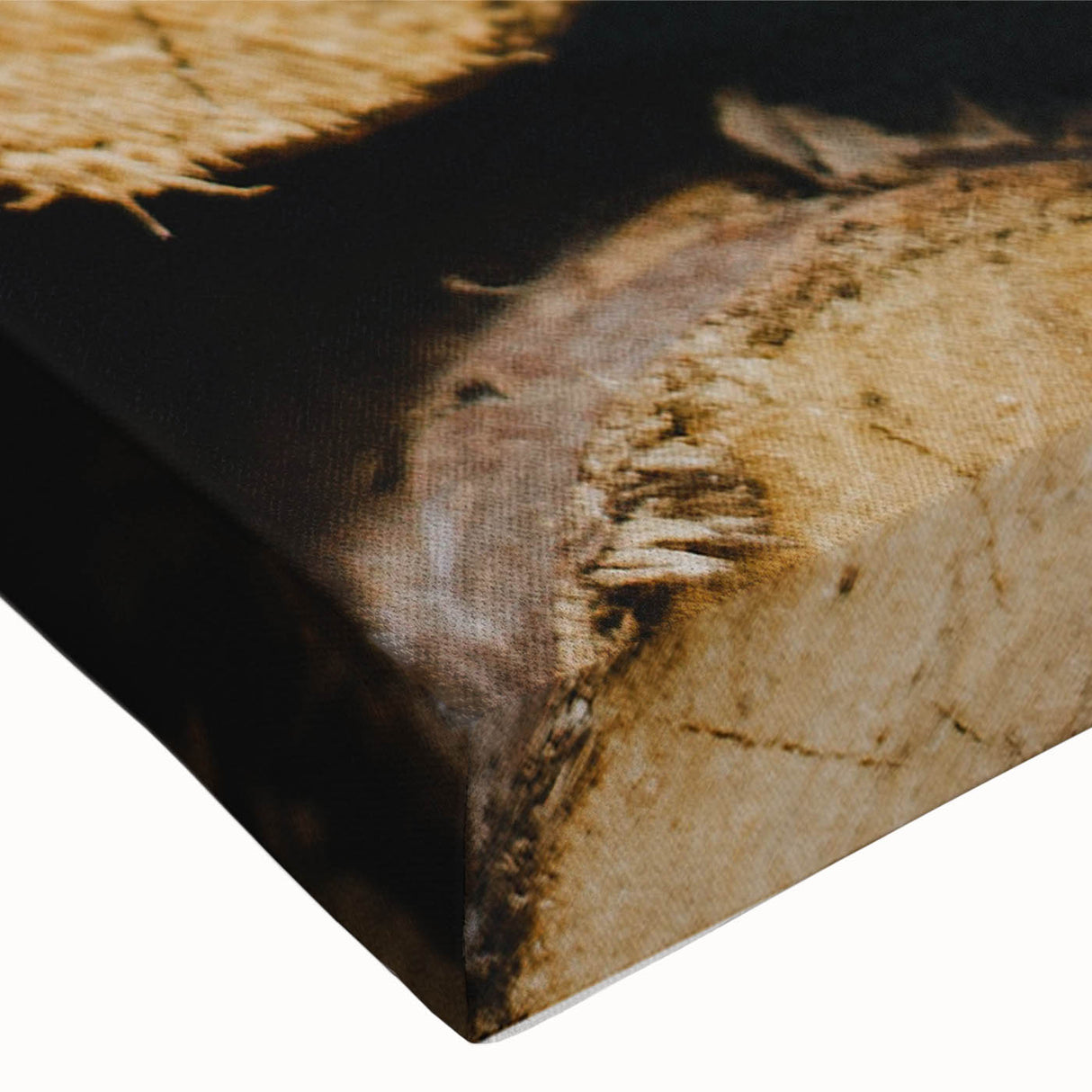 Rustic Log Close-Up Wall Art – Textured Firewood for Farmhouse Decor