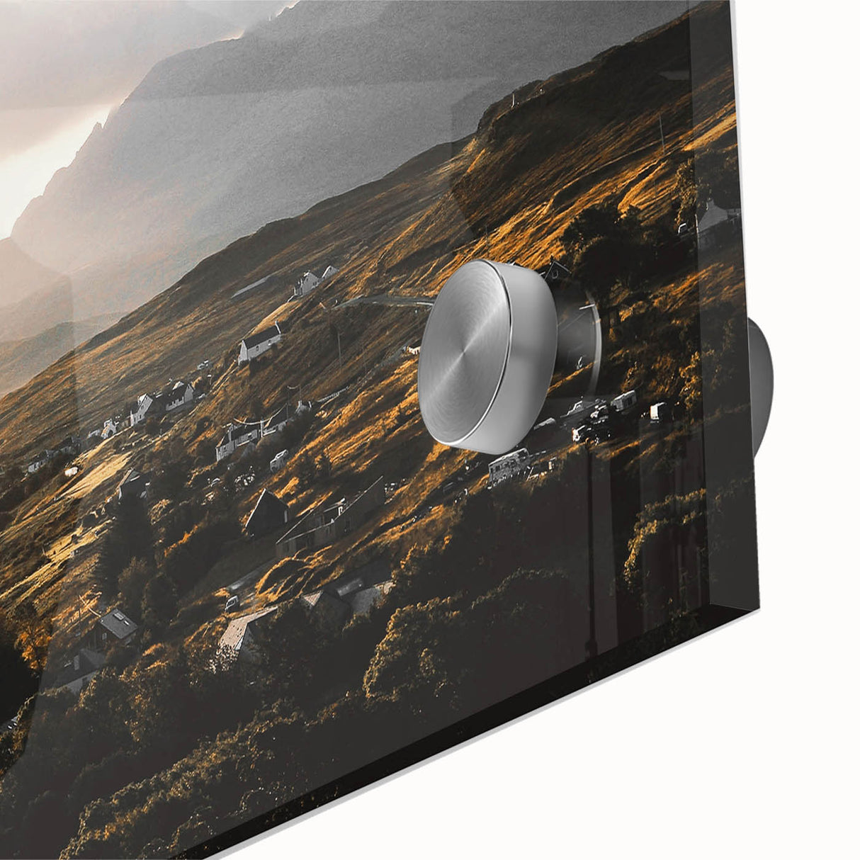 Rustic Countryside Landscape Wall Art – Rolling Hills and Mountain View