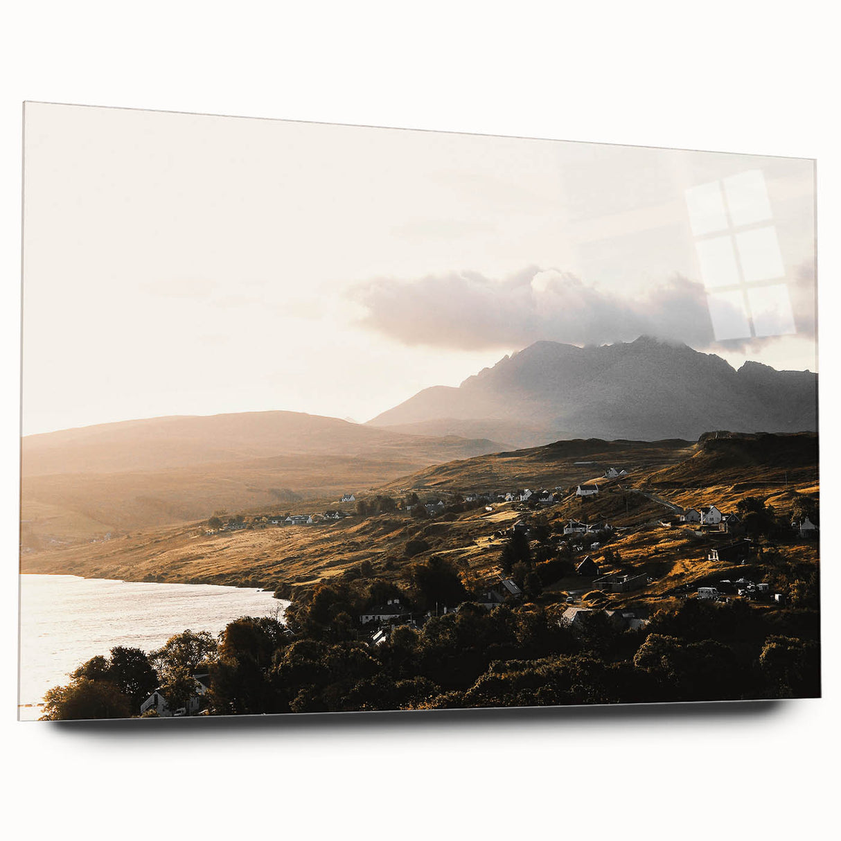 Rustic Countryside Landscape Wall Art – Rolling Hills and Mountain View