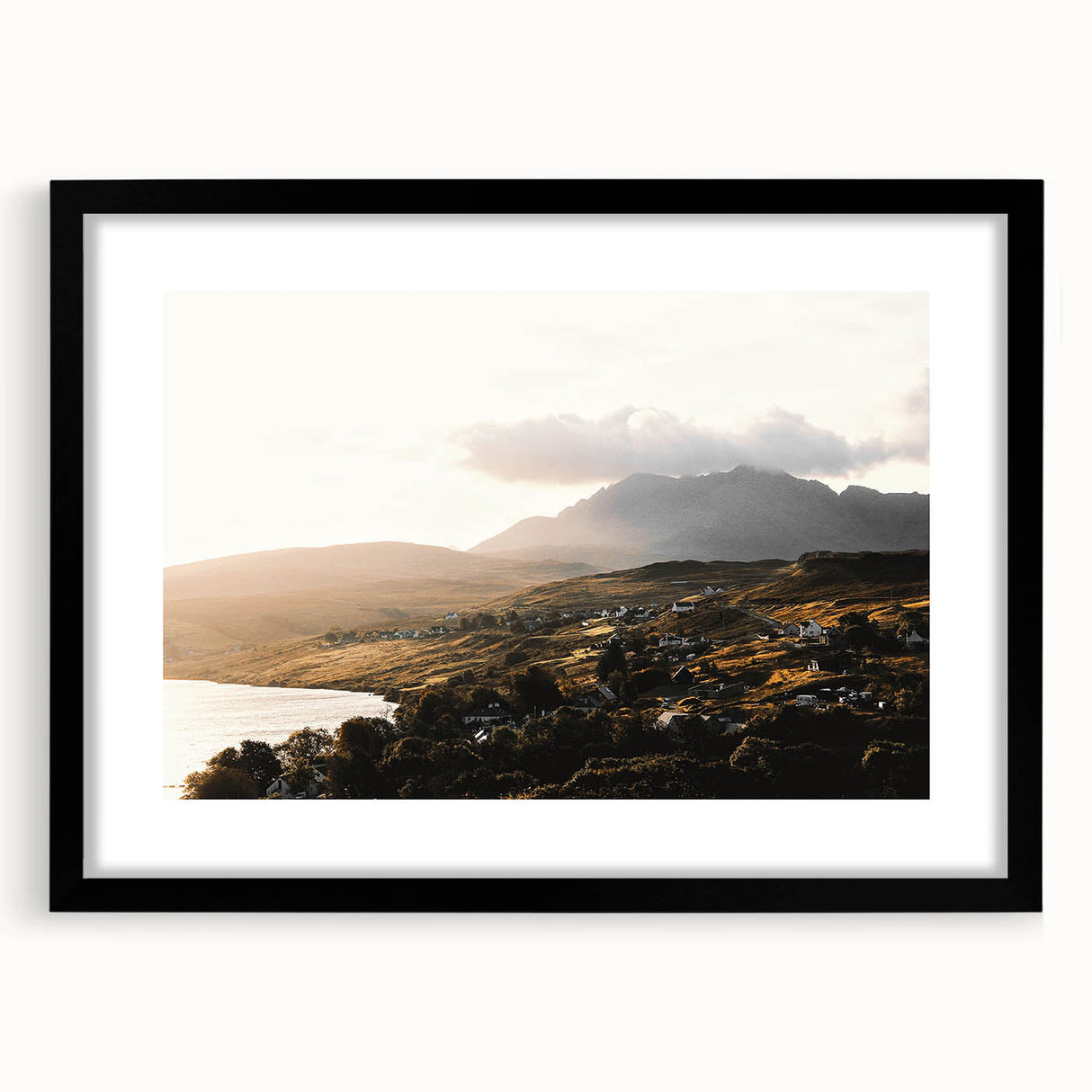 Rustic Countryside Landscape Wall Art – Rolling Hills and Mountain View