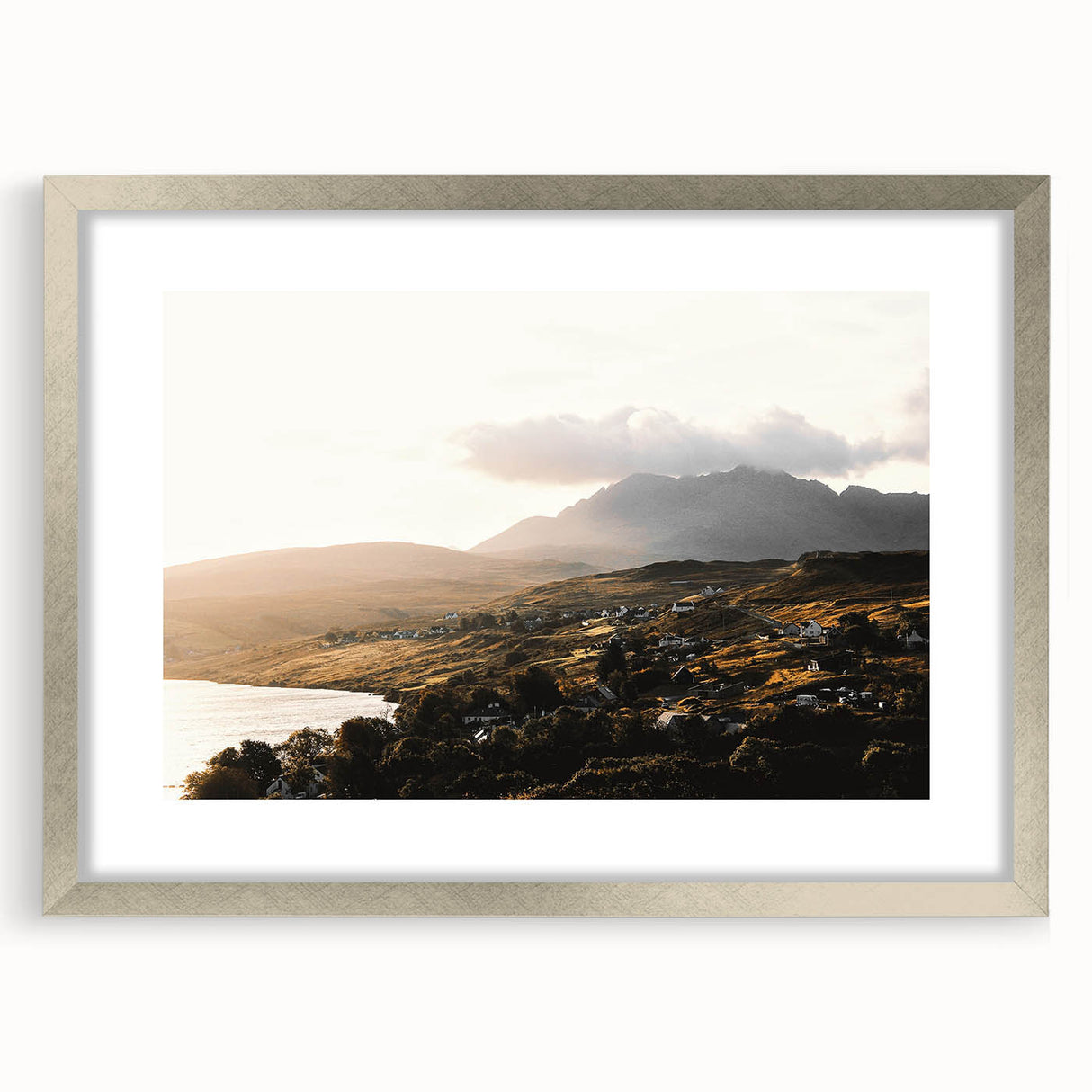 Rustic Countryside Landscape Wall Art – Rolling Hills and Mountain View