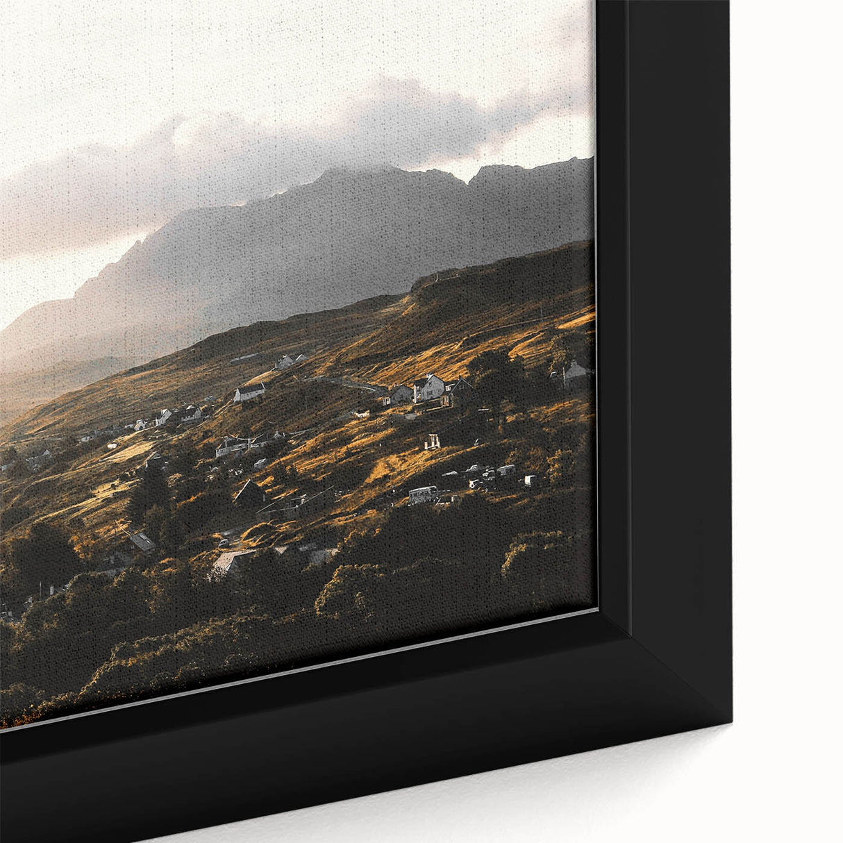 Rustic Countryside Landscape Wall Art – Rolling Hills and Mountain View