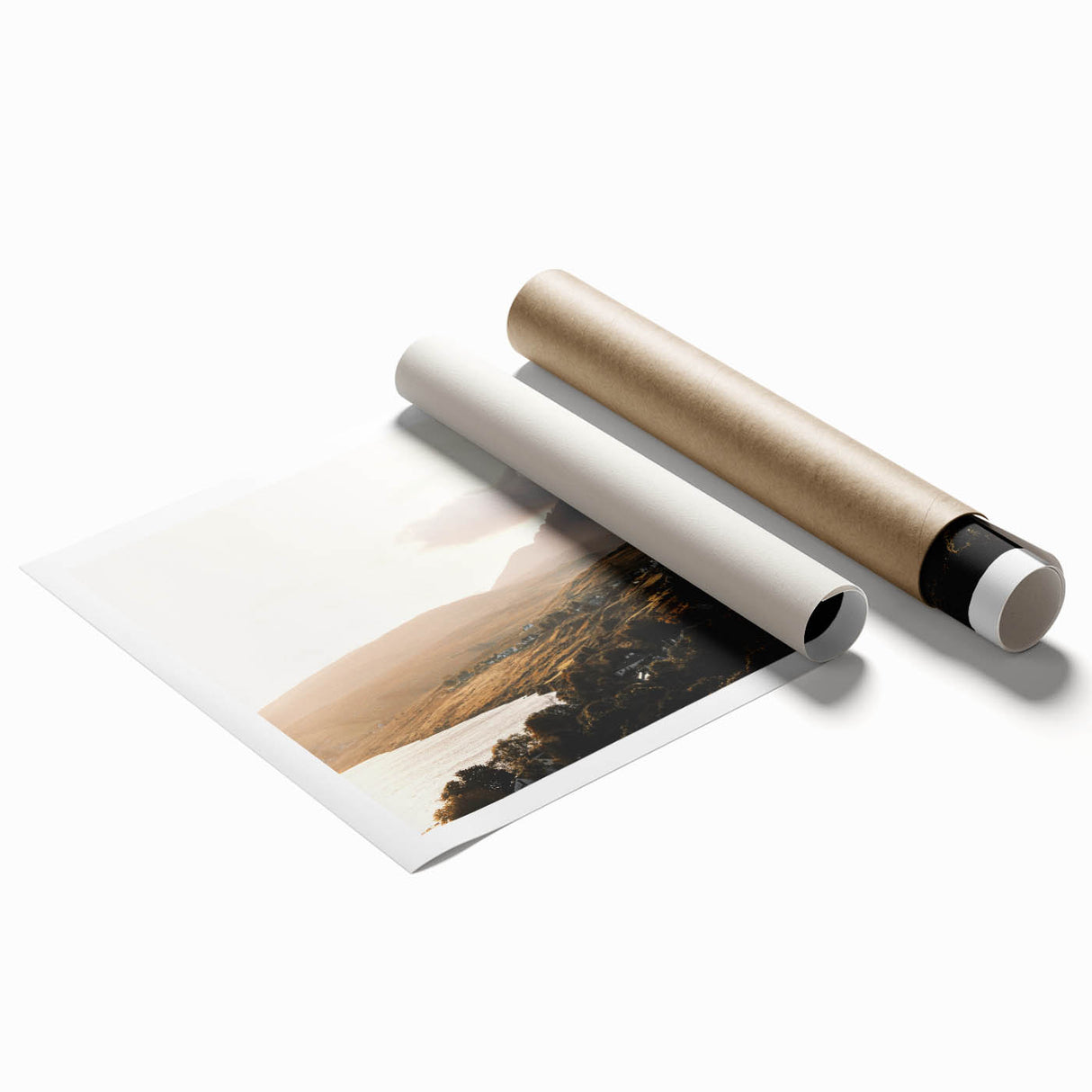 Rustic Countryside Landscape Wall Art – Rolling Hills and Mountain View