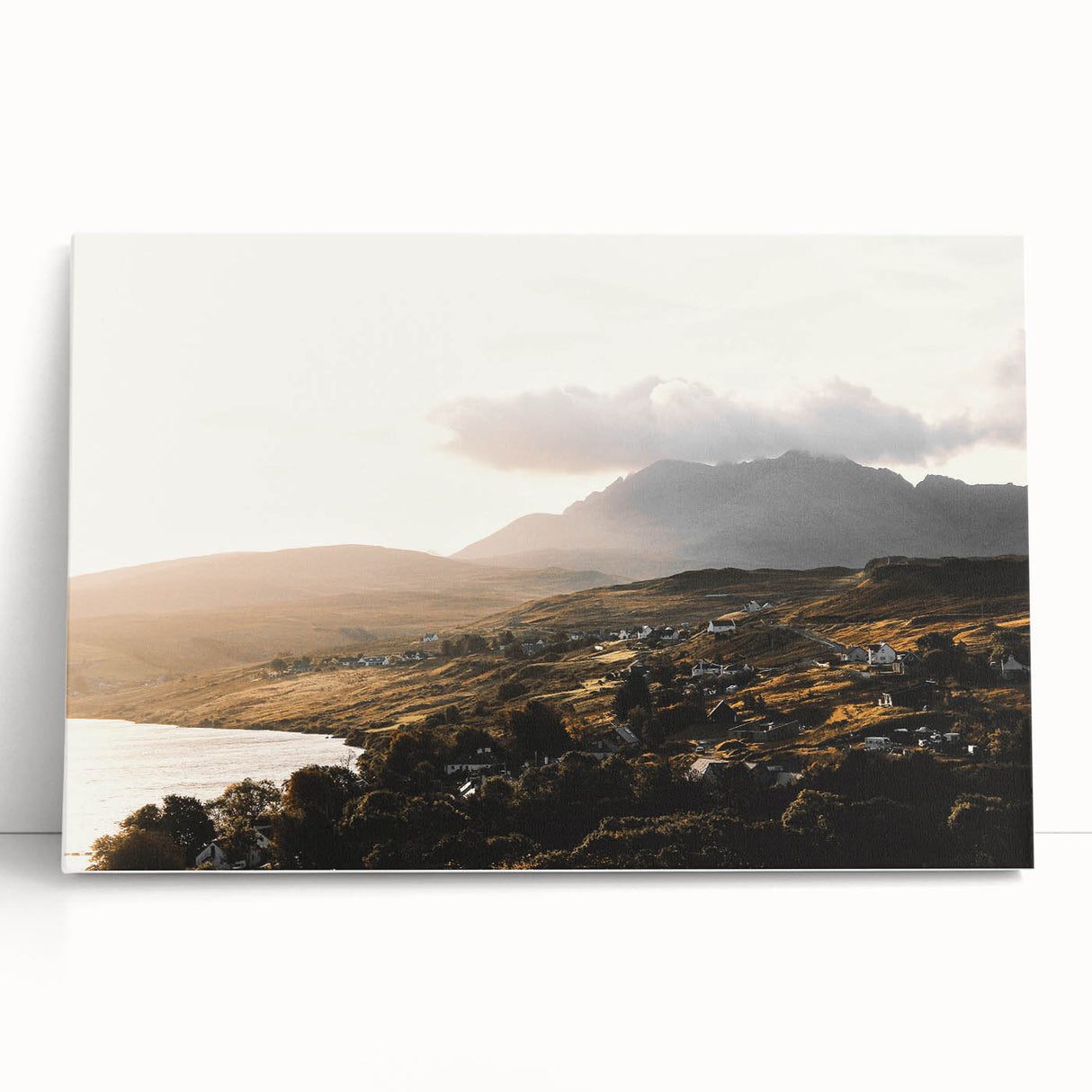 Rustic Countryside Landscape Wall Art – Rolling Hills and Mountain View