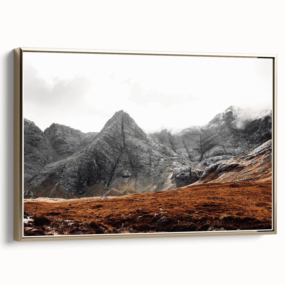 Rustic Mountain Wall Art – Dramatic Peaks and Rugged Landscape Scene