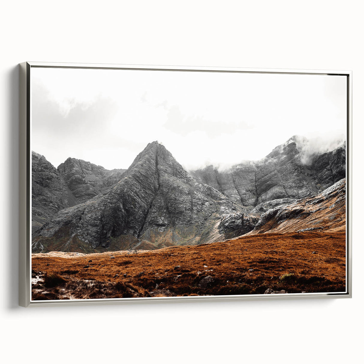 Rustic Mountain Wall Art – Dramatic Peaks and Rugged Landscape Scene