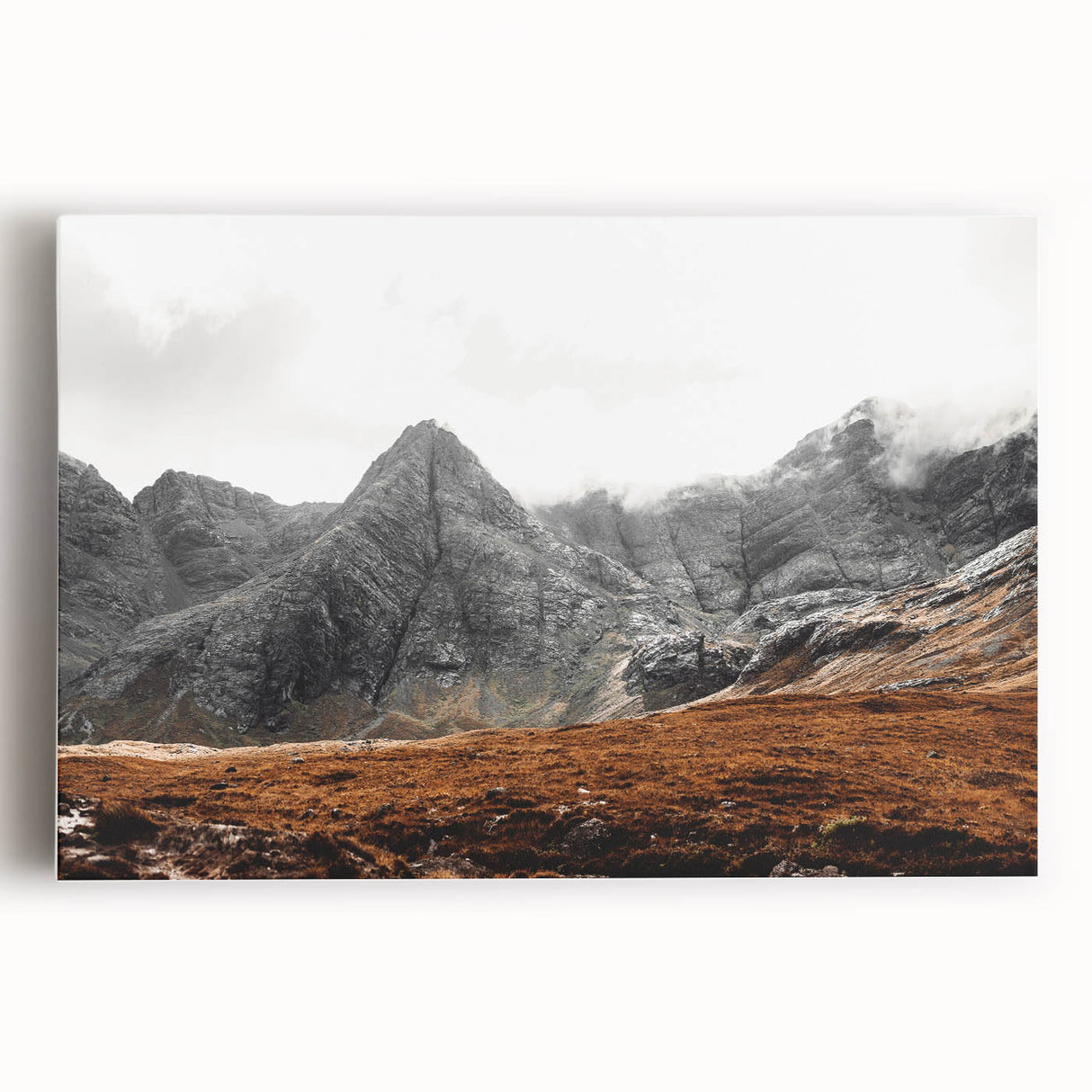 Rustic Mountain Wall Art – Dramatic Peaks and Rugged Landscape Scene