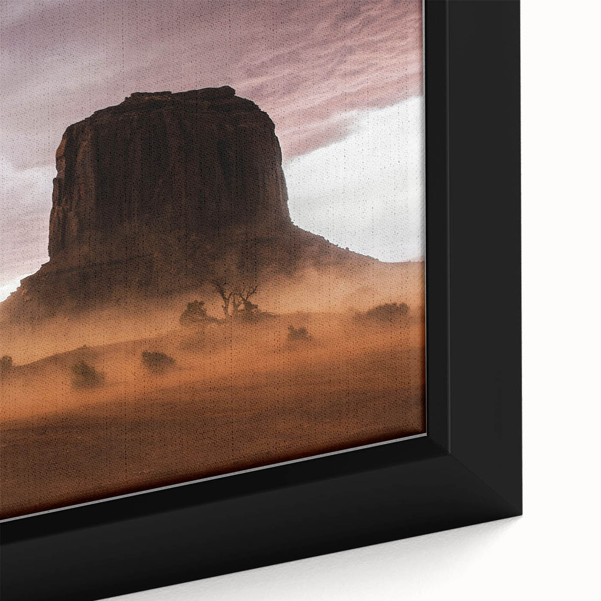 Rustic Desert Wall Art – Monument Rock in Dusty Desert Landscape Scene