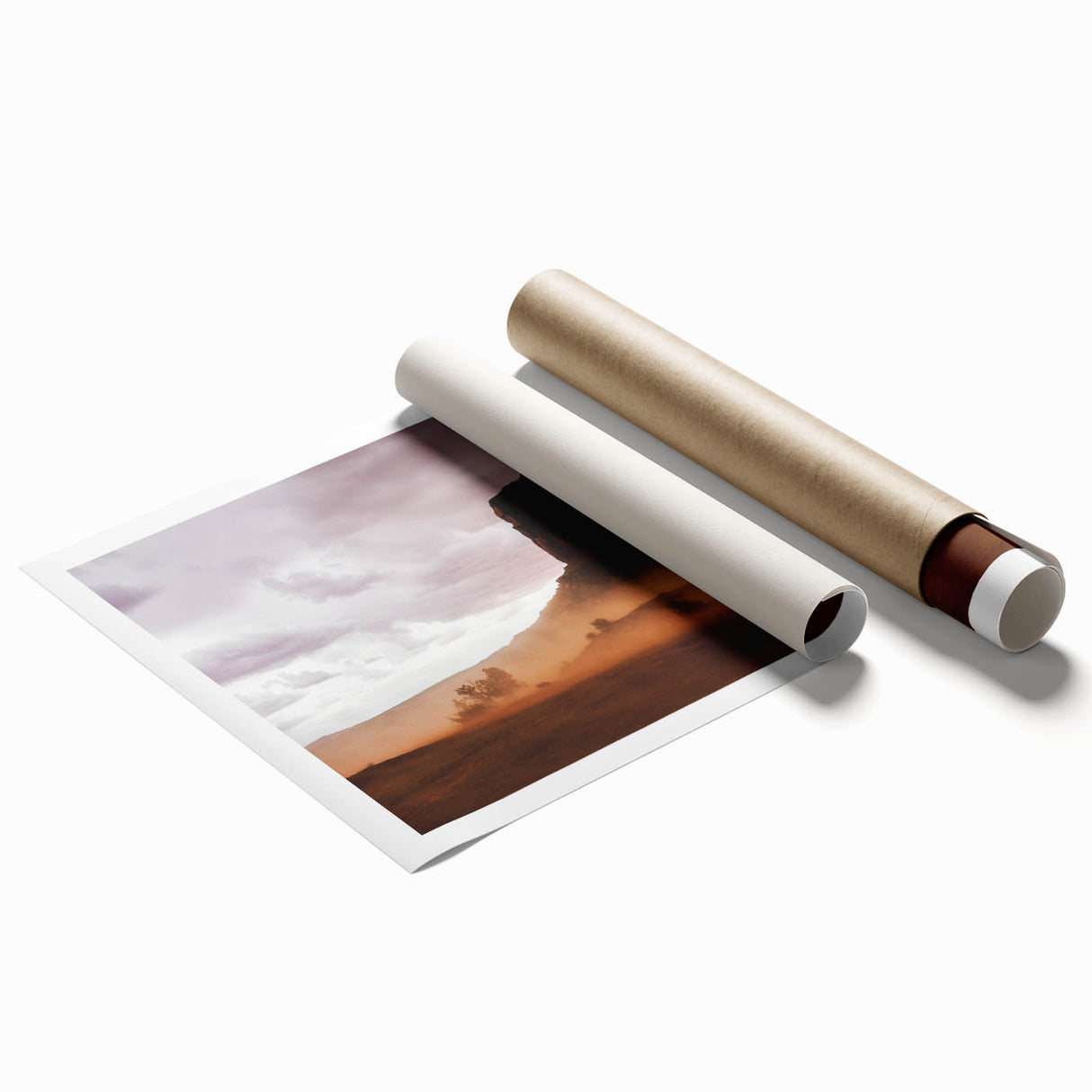 Rustic Desert Wall Art – Monument Rock in Dusty Desert Landscape Scene