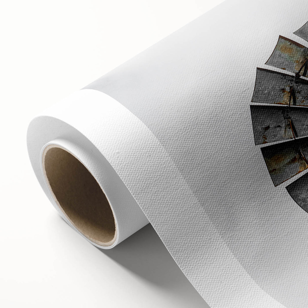 Rustic Windmill Wall Art – Vintage Farm Windmill Against Cloudy Sky