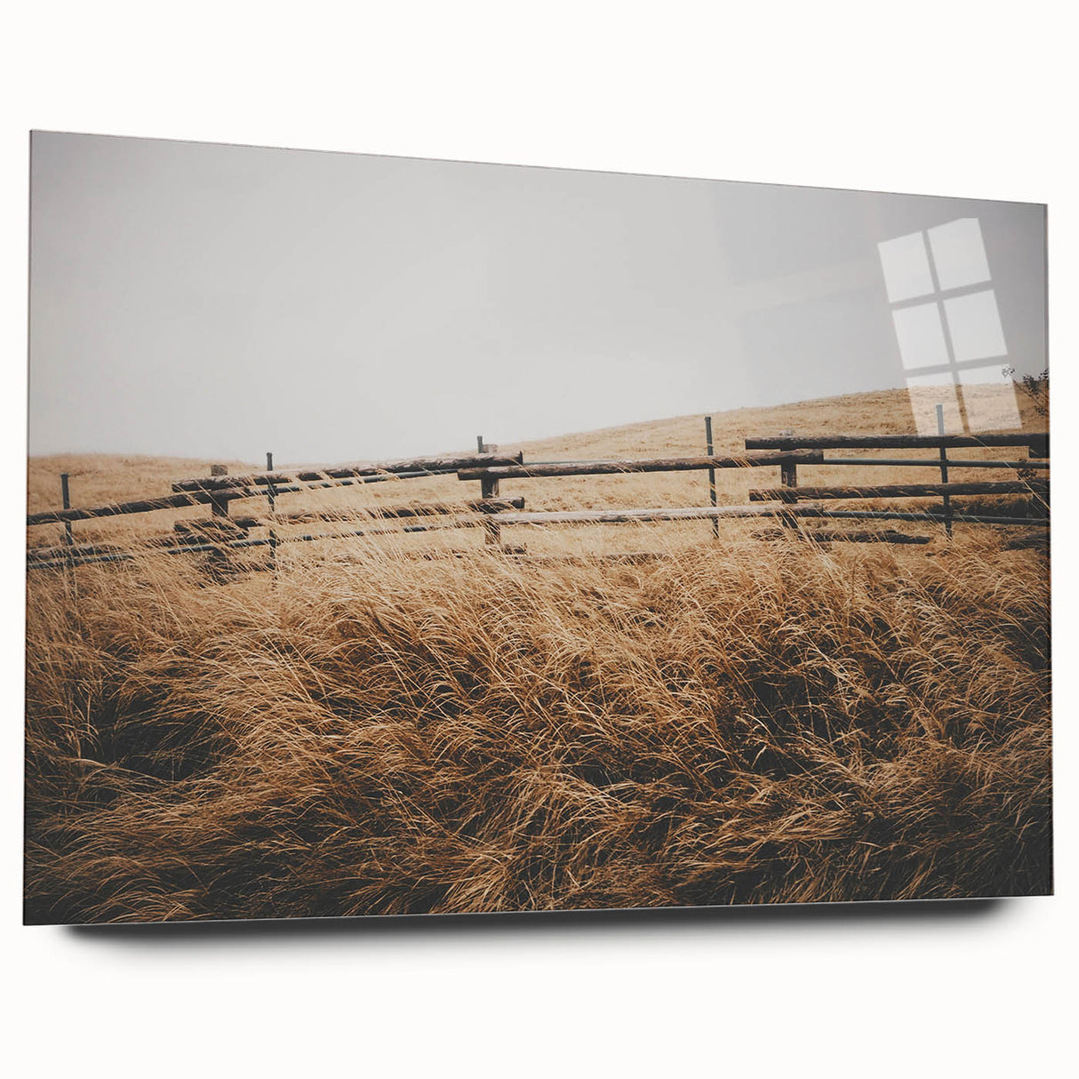 Windblown Prairie Grass Rustic Wall Art – Farmhouse Landscape Decor Print