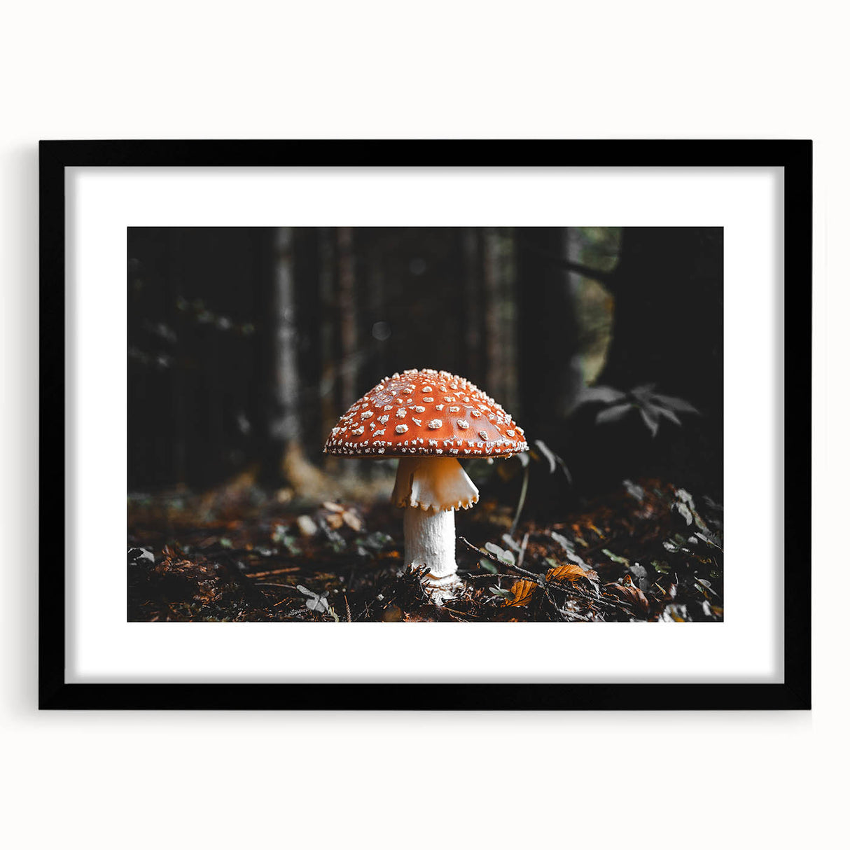 Forest Mushroom Close-Up Rustic Wall Art – Farmhouse Nature Decor Print