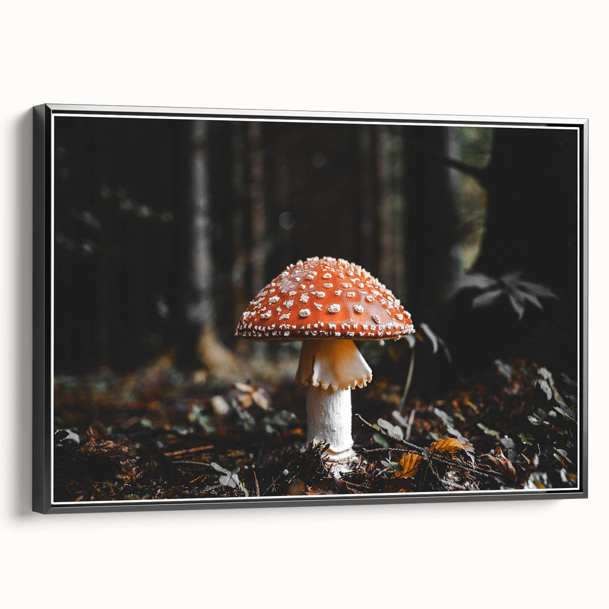 Forest Mushroom Close-Up Rustic Wall Art – Farmhouse Nature Decor Print