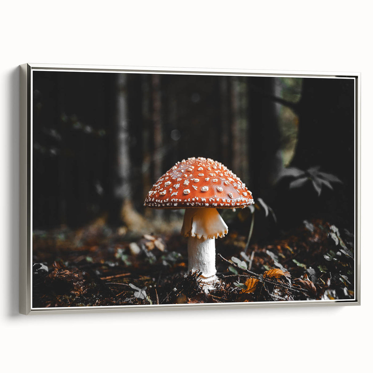 Forest Mushroom Close-Up Rustic Wall Art – Farmhouse Nature Decor Print
