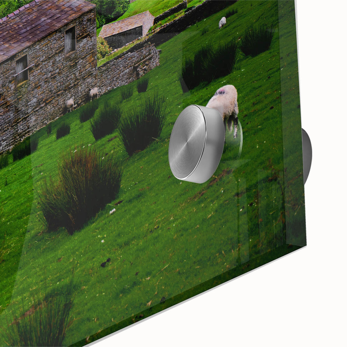 Rustic Wall Art - Farmhouse Barn Landscape with Rolling Green Hills