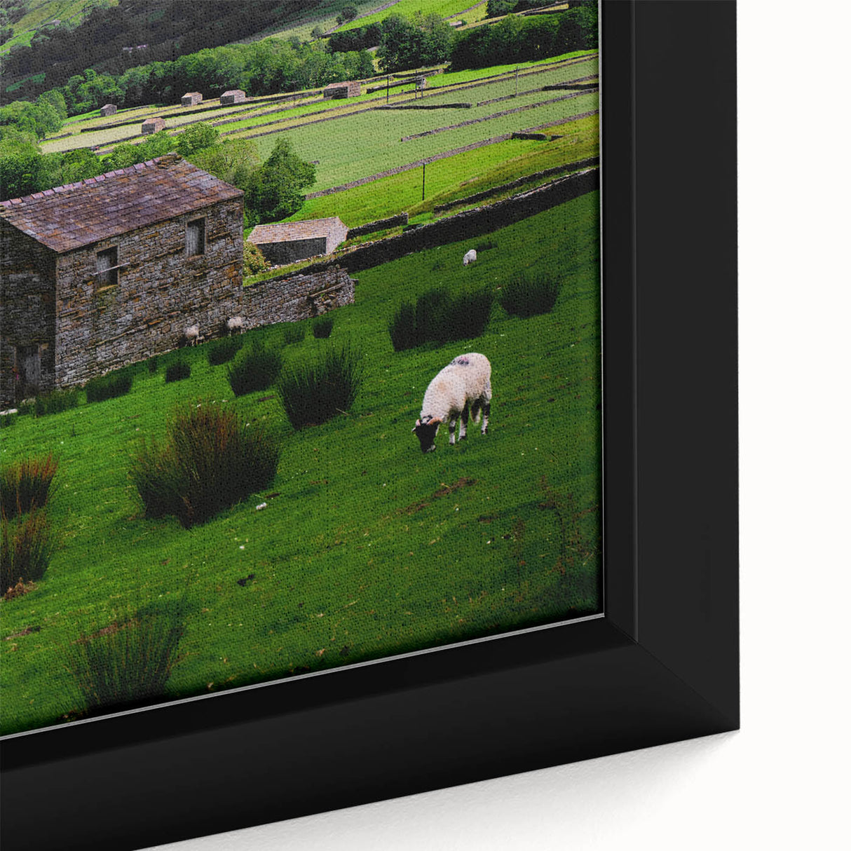 Rustic Wall Art - Farmhouse Barn Landscape with Rolling Green Hills