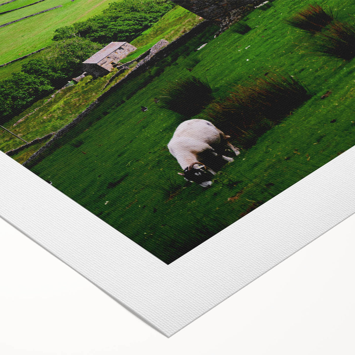 Rustic Wall Art - Farmhouse Barn Landscape with Rolling Green Hills