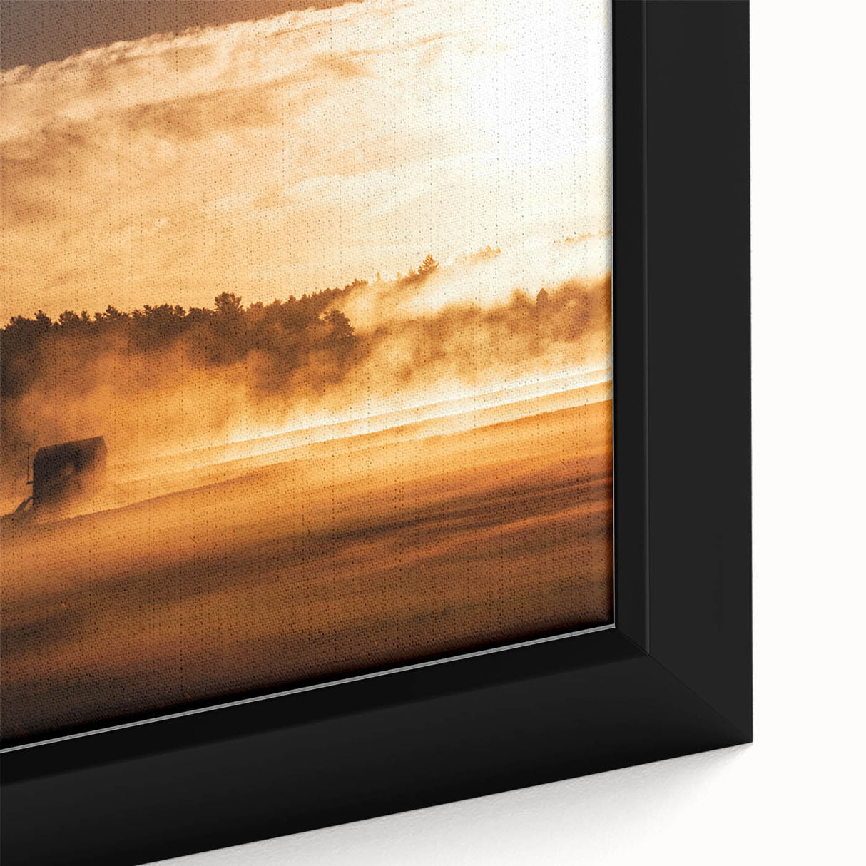 Rustic Wall Art - Golden Sunset Landscape with Misty Rural Scene