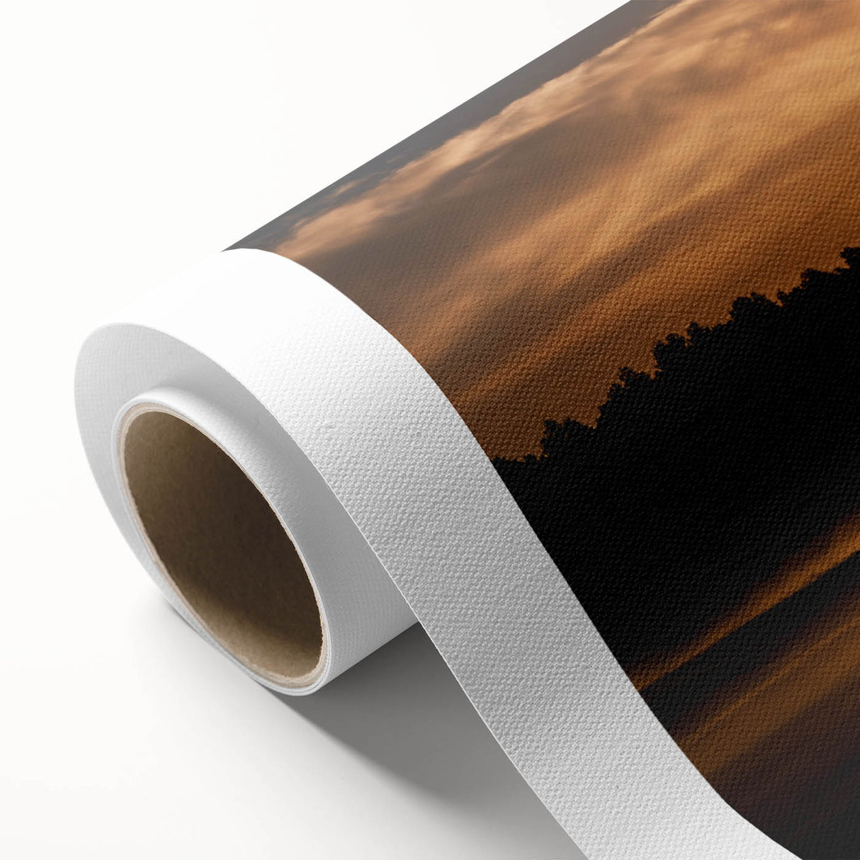 Rustic Wall Art - Golden Sunset Landscape with Misty Rural Scene