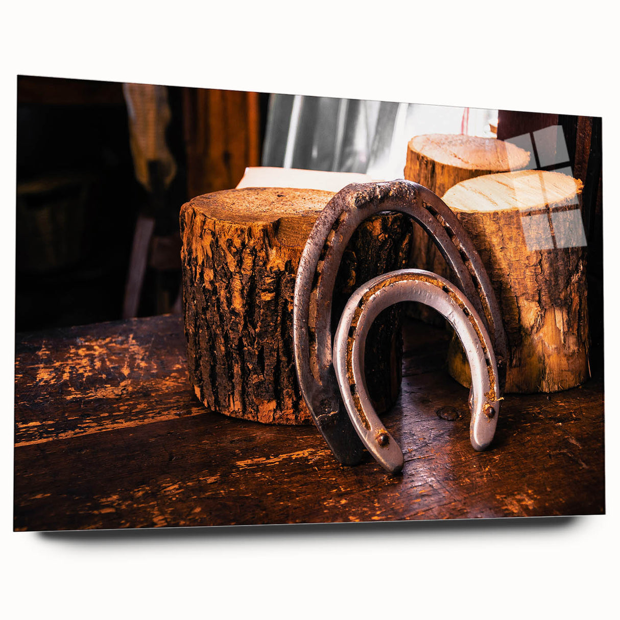 Rustic Wall Art - Horseshoes and Wood Rustic Decor for Farmhouse Charm