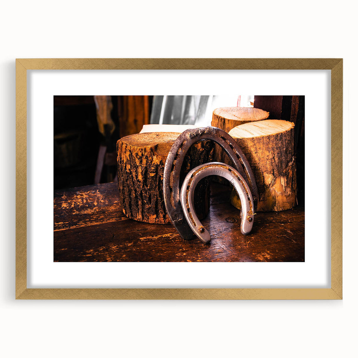 Rustic Wall Art - Horseshoes and Wood Rustic Decor for Farmhouse Charm