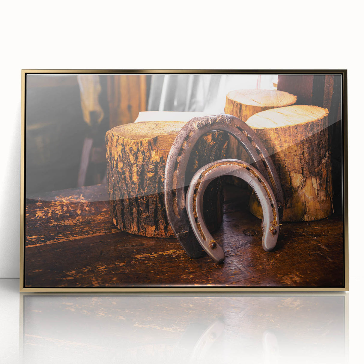 Rustic Wall Art - Horseshoes and Wood Rustic Decor for Farmhouse Charm