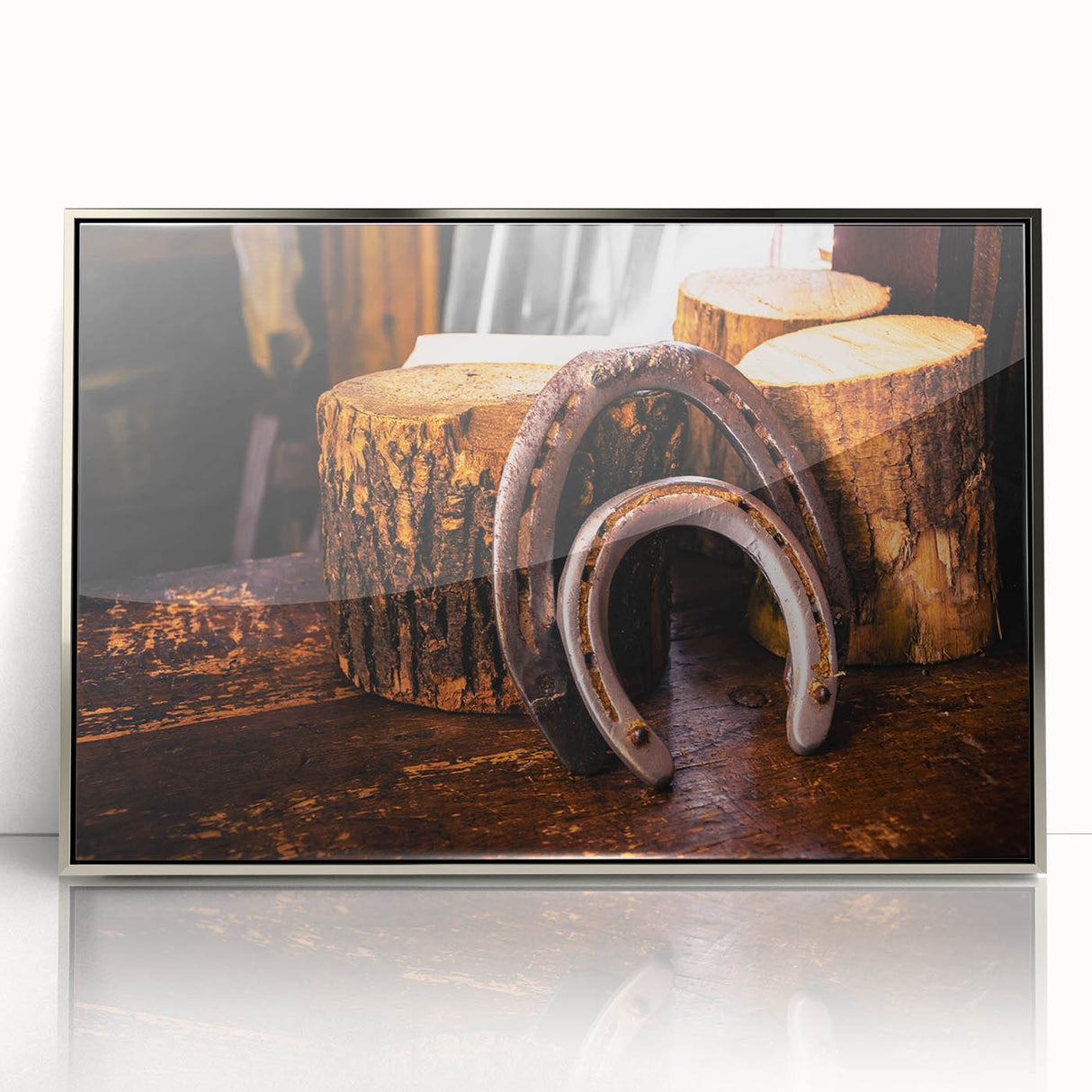 Rustic Wall Art - Horseshoes and Wood Rustic Decor for Farmhouse Charm