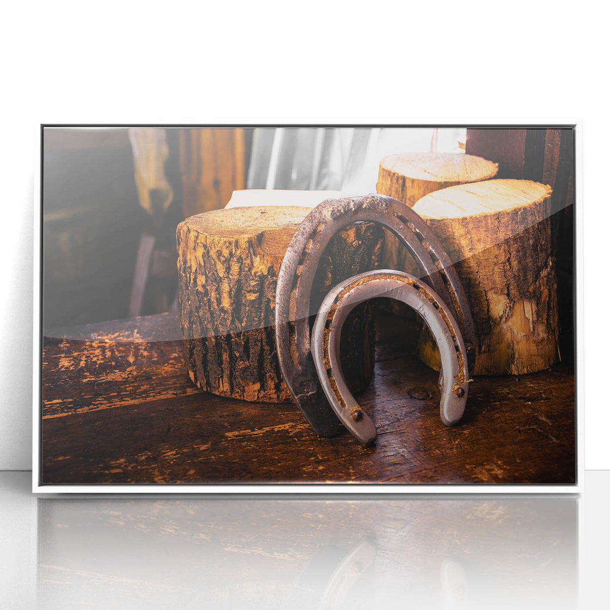 Rustic Wall Art - Horseshoes and Wood Rustic Decor for Farmhouse Charm