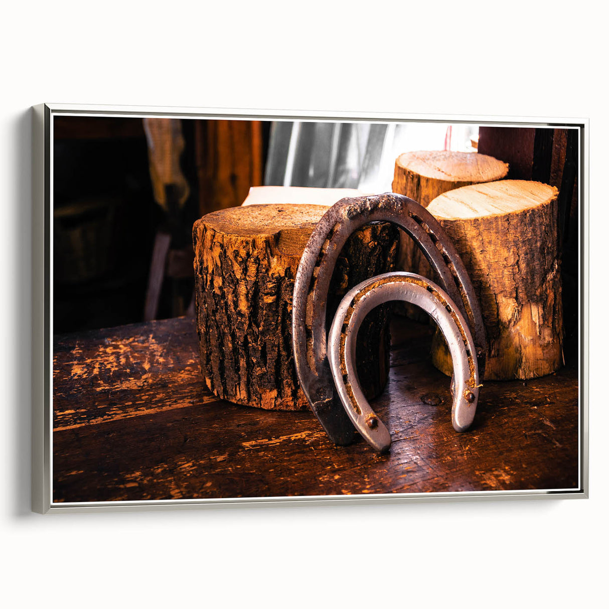 Rustic Wall Art - Horseshoes and Wood Rustic Decor for Farmhouse Charm