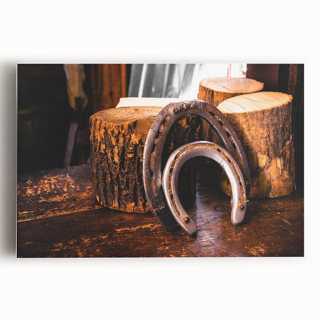 Rustic Wall Art - Horseshoes and Wood Rustic Decor for Farmhouse Charm