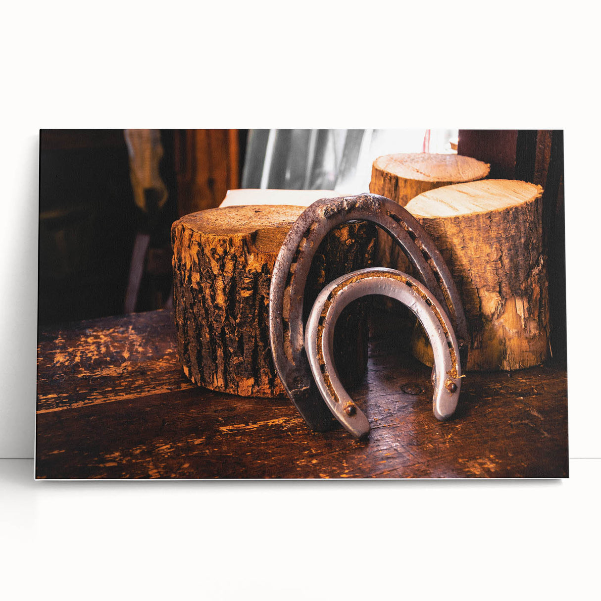 Rustic Wall Art - Horseshoes and Wood Rustic Decor for Farmhouse Charm