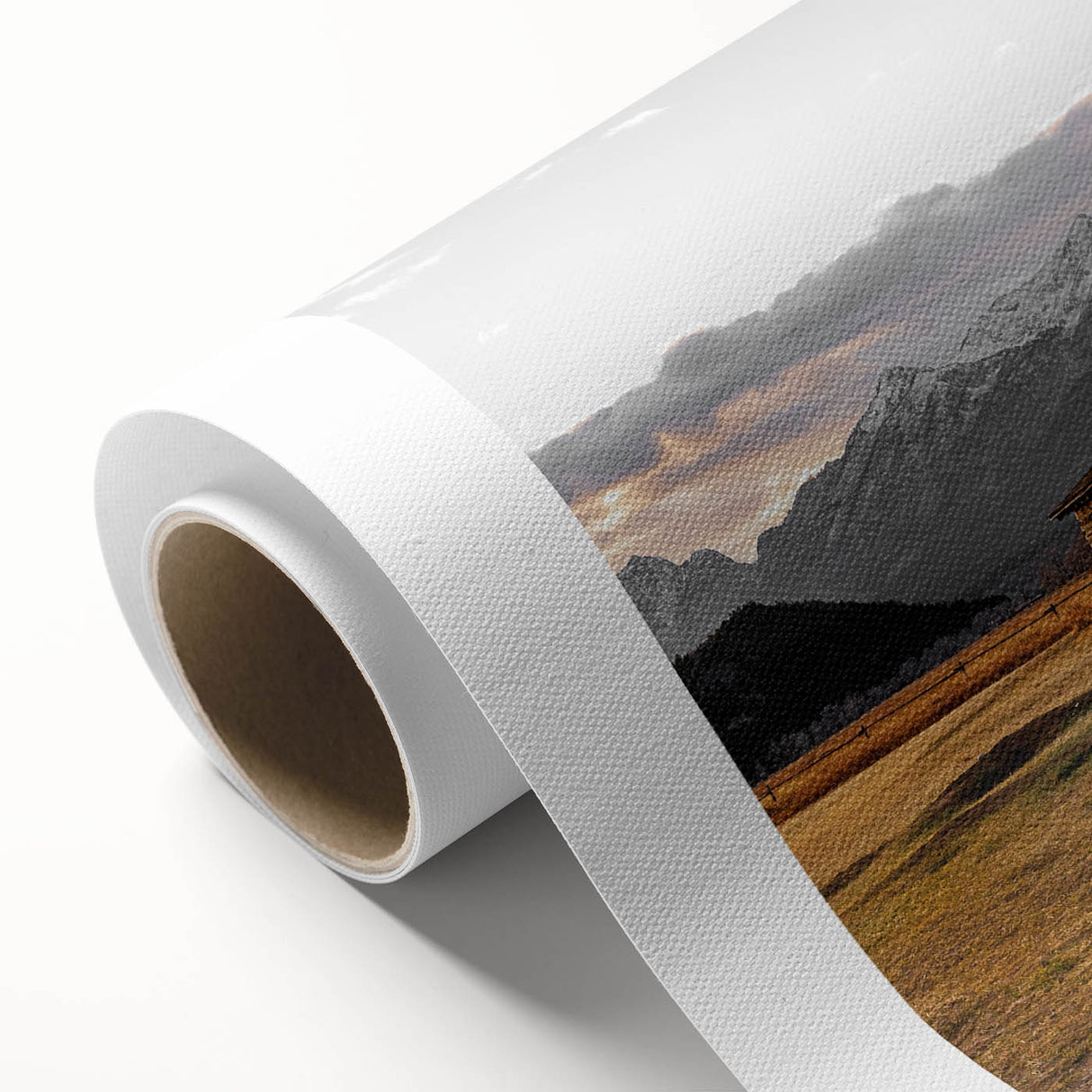 Rustic Barn with Mountain Backdrop | Farmhouse Wall Art | Vintage Landscape