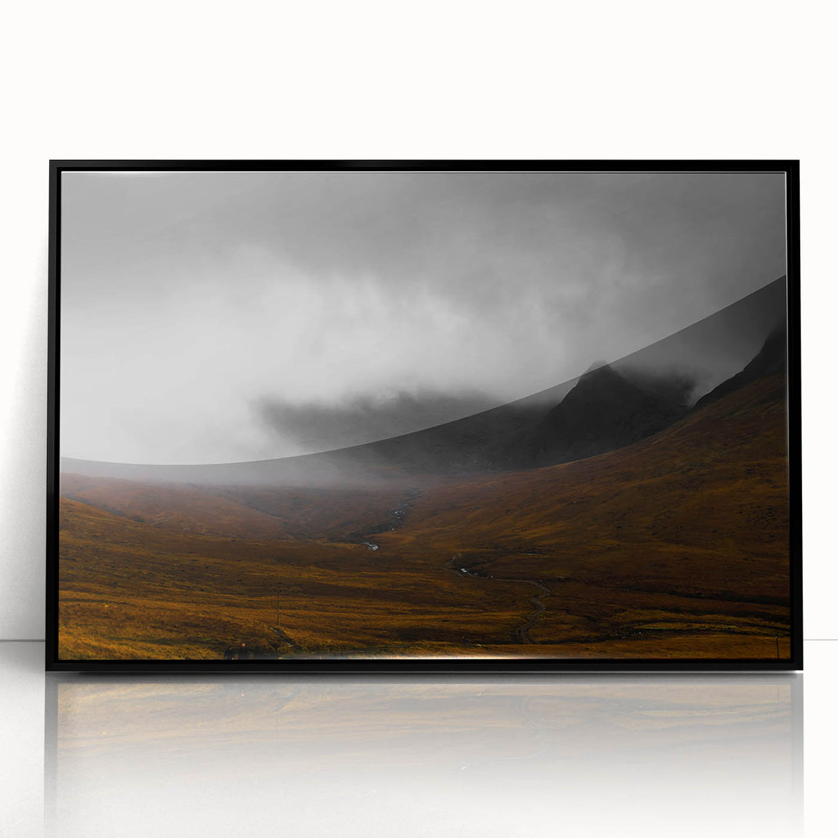 Moody Rustic Landscape Wall Art - Dramatic Farmhouse Decor Piece