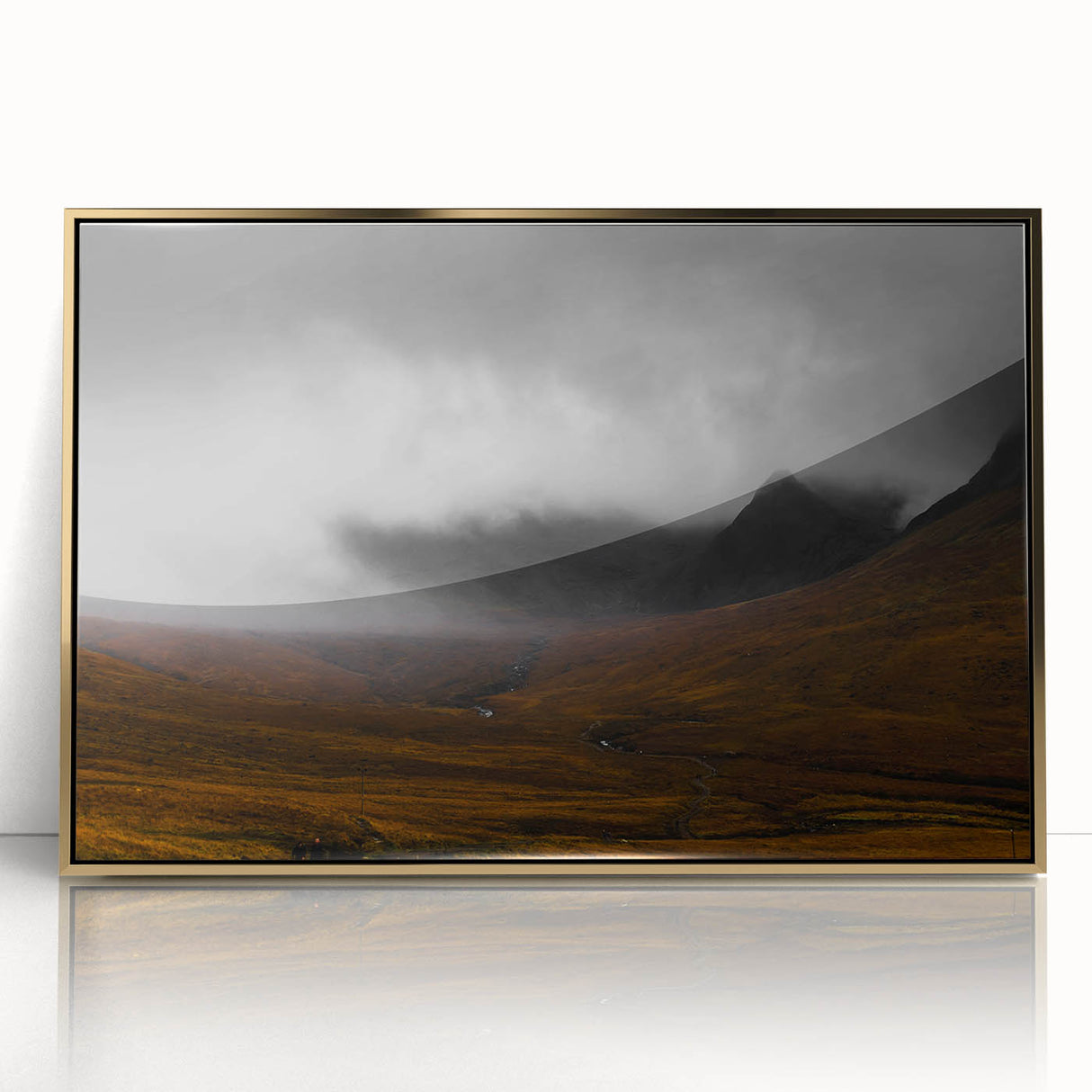 Moody Rustic Landscape Wall Art - Dramatic Farmhouse Decor Piece