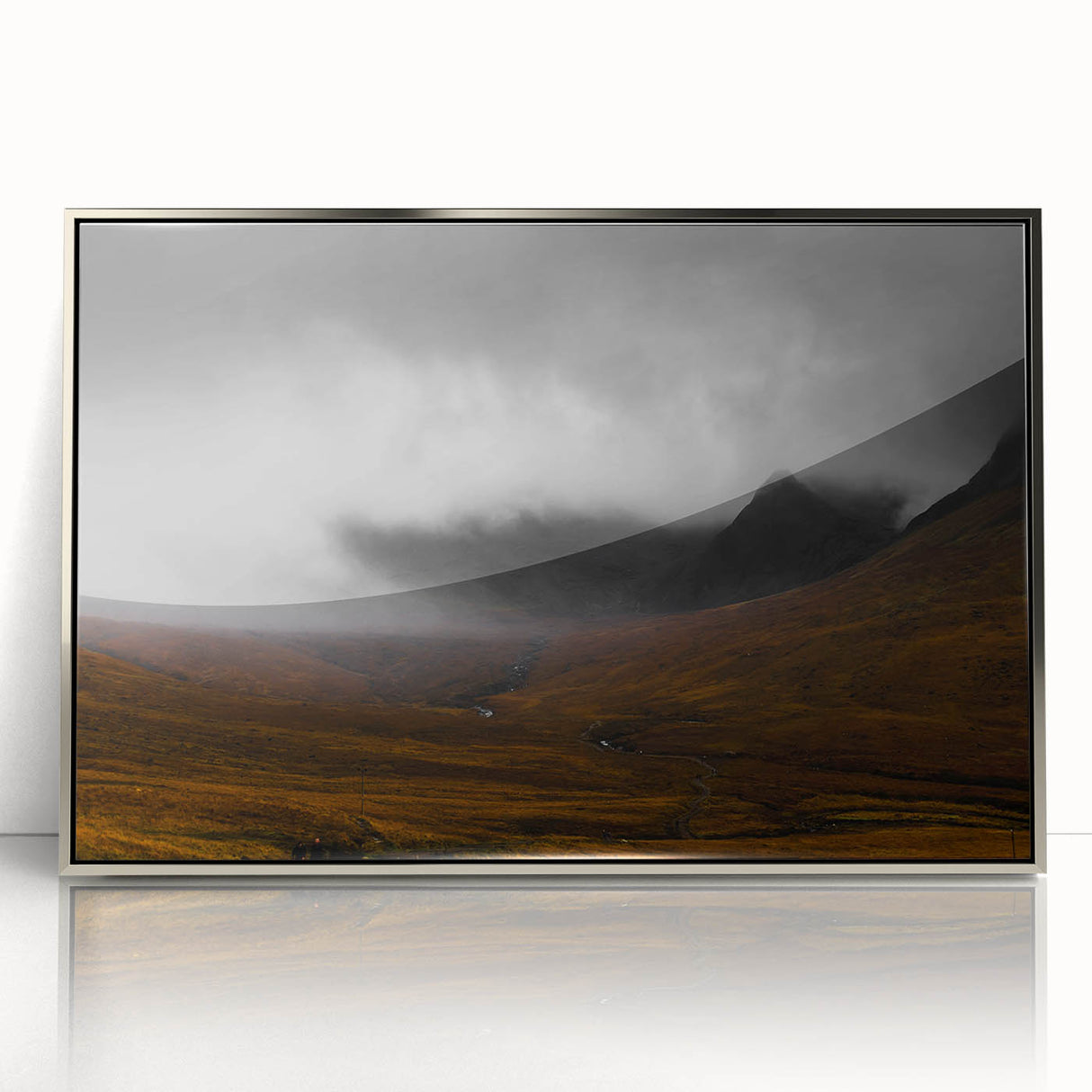 Moody Rustic Landscape Wall Art - Dramatic Farmhouse Decor Piece