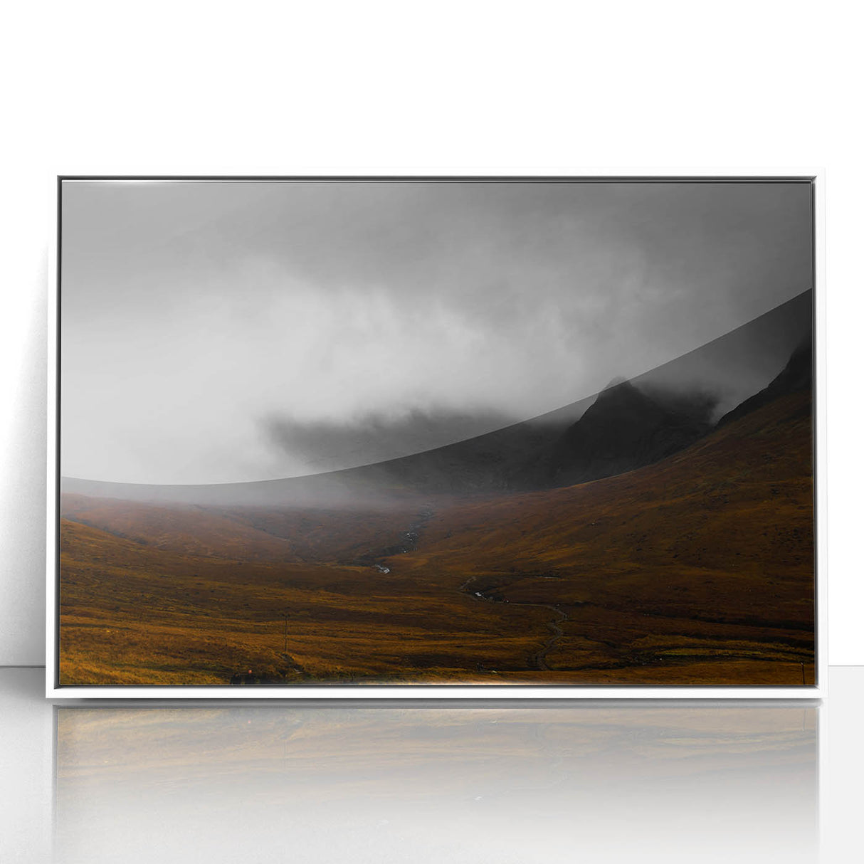 Moody Rustic Landscape Wall Art - Dramatic Farmhouse Decor Piece