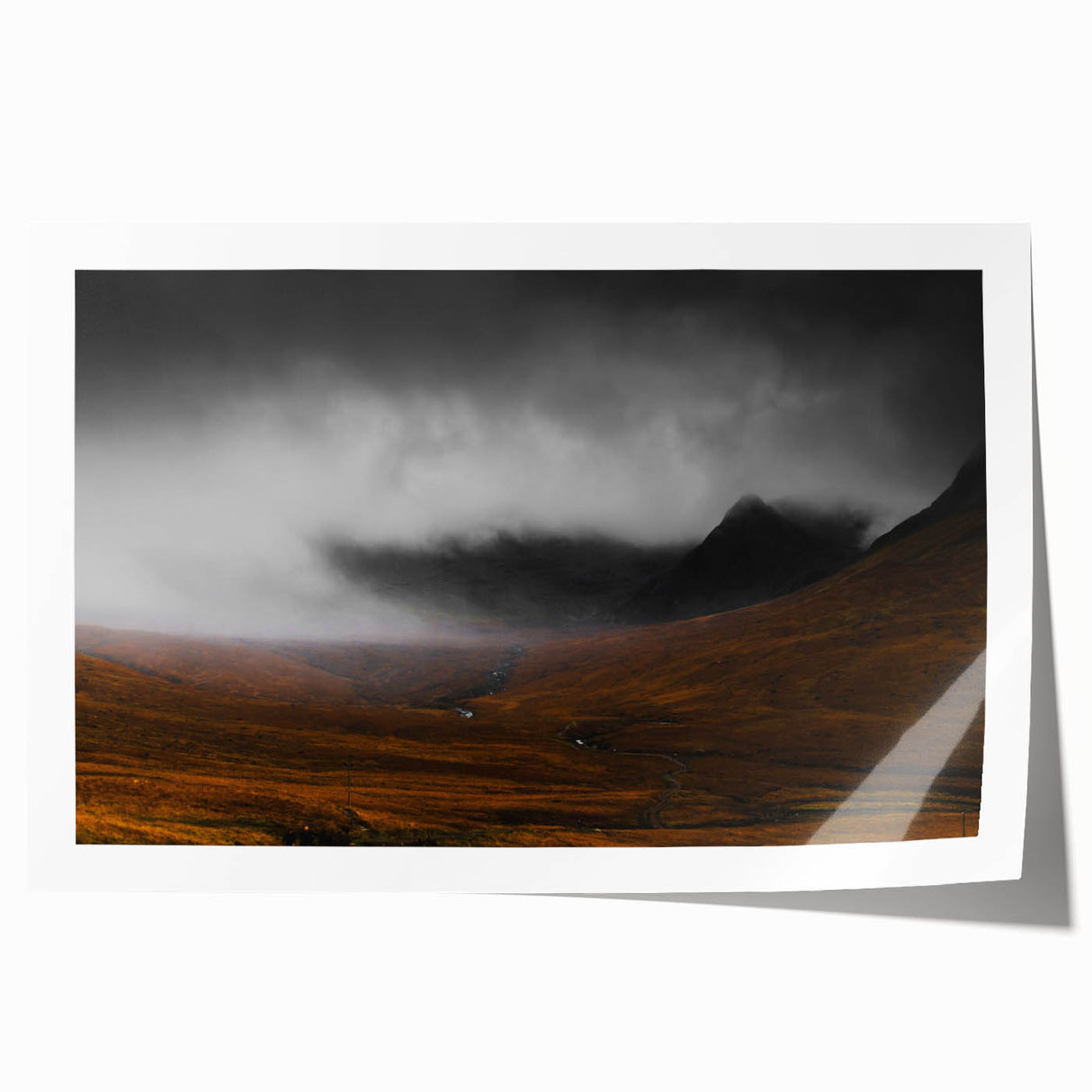 Moody Rustic Landscape Wall Art - Dramatic Farmhouse Decor Piece