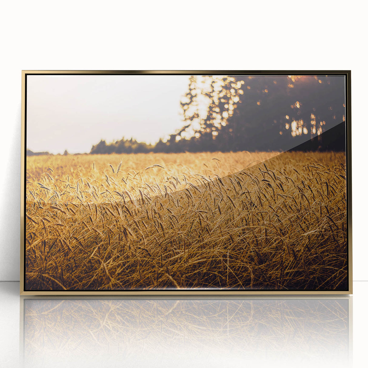 Golden Wheat Field Rustic Wall Art - Farmhouse Nature Decor for Homes
