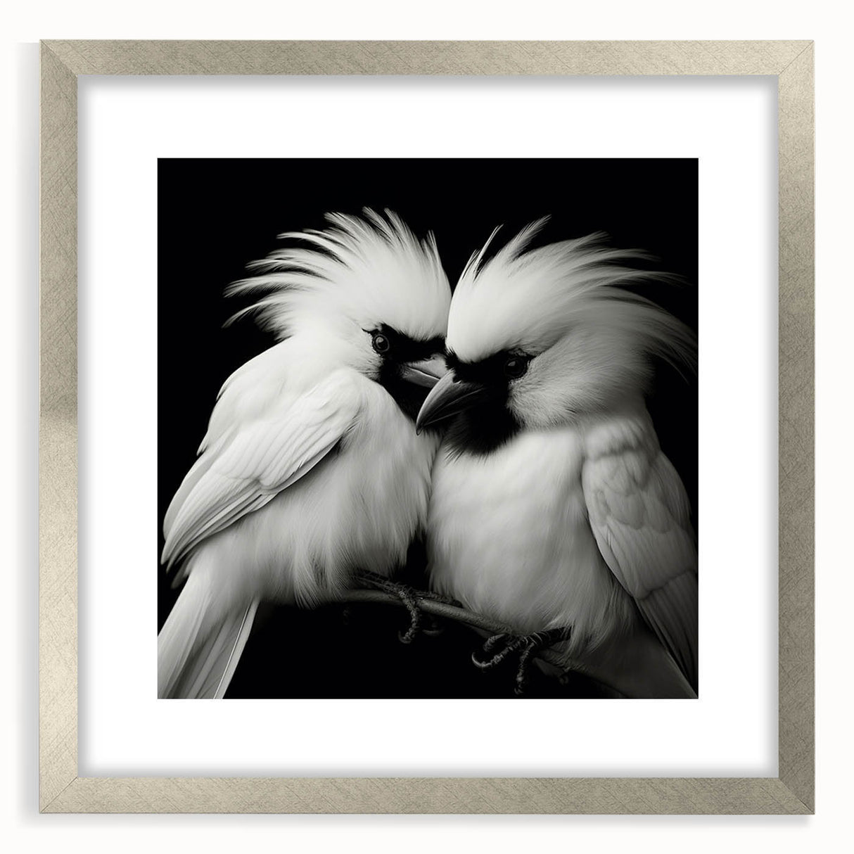 Tropical bird-themed wall art framed in silver, showcasing vibrant colors and intricate details, perfect for enhancing modern home decor.