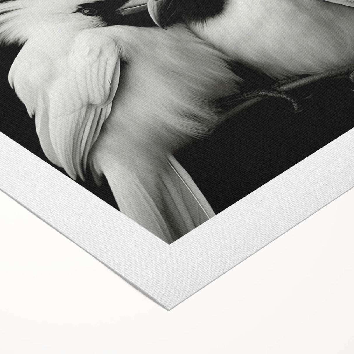 Vibrant rolled canvas showcasing a tropical bird design with lush colors and intricate details, ideal for enhancing home decor and bringing a lively atmosphere.