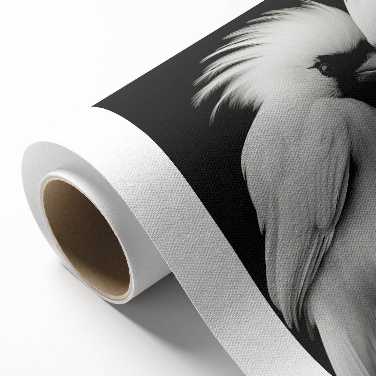 Tropical birds wall art design on rolled canvas, showcasing vibrant colors and intricate details, perfect for enhancing home decor with a nature-inspired theme.