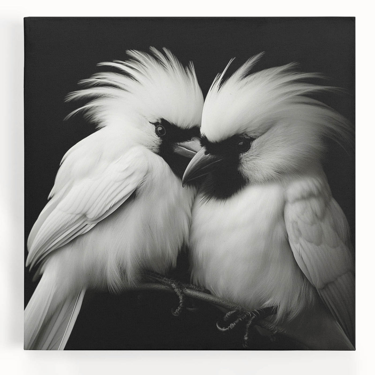 Vibrant tropical birds wall art on stretched canvas showcases a colorful collection of exotic birds, perfect for brightening up any living space with a touch of nature.